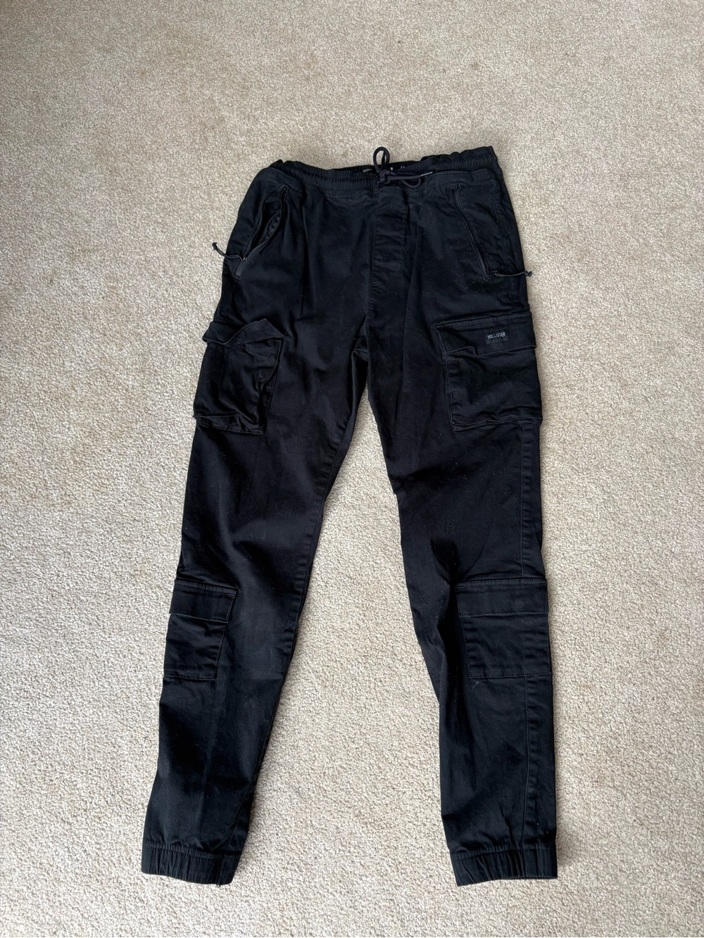 Hollister Black Cargo Jogger Pants
